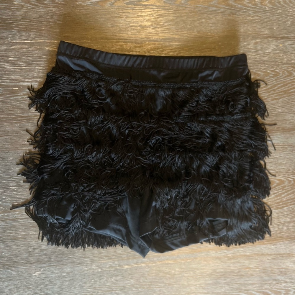 Black Fringe Shorts